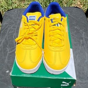 Puma Roma Basic PS,  “Brazil” Yellow/Green/Blue 361594 49 kids 1C